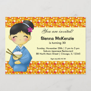Convite Tema de aniversário do Japão