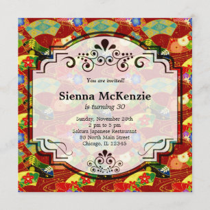 Convite Tema de aniversário do Japão
