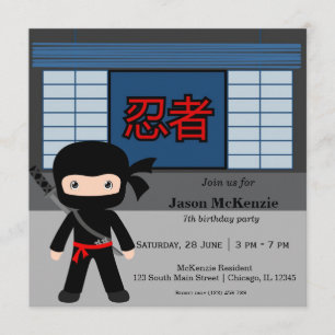 Convite Tema de aniversário ninja