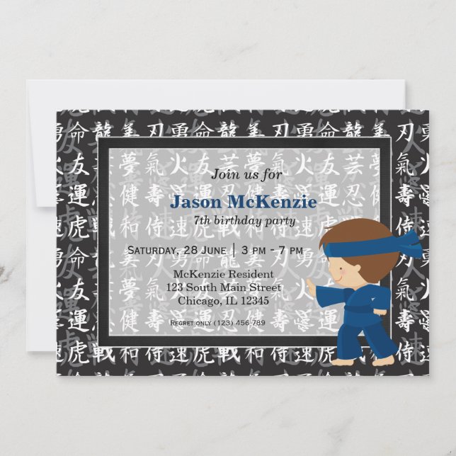 Convite Tema de aniversário Ninja (Frente)