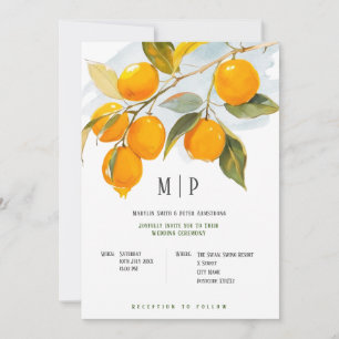 Convite Tema de aquarela laranja Cores brilhantes