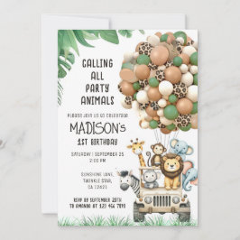 Convite Tema de Balão Branco Verde Chamado Personalizado