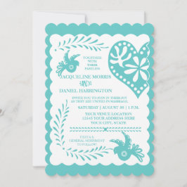 Convite Tema de Banner de Casamento Fiesta Mexicana Papel
