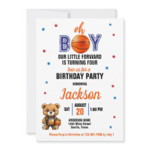 Tema de Basquete Oh Boy para Aniversário de Qualqu