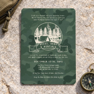 Convite Tema de Caça Camuflado para Festa de Despedida de