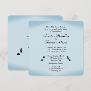 Convite Tema de Casamento Blue Music