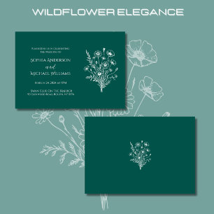 Convite Tema De Casamento De Elegância De Flores S