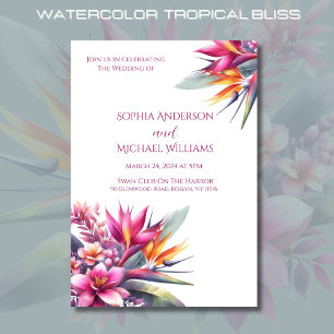 Convite Tema De Casamento De Felicidade Tropical P