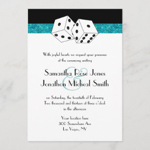 Convite Tema De Casamento De Las Vegas Faux Glitter