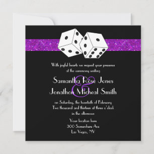Convite Tema De Casamento De Las Vegas Faux Glitter
