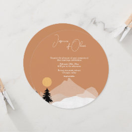 Convite tema de casamento deserto de terracota