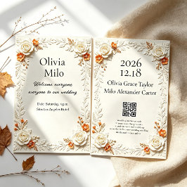 Convite Tema de casamento Flor de Outono