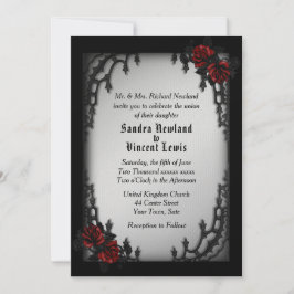 Convite Tema de Casamento Gótico do Quarter Francês