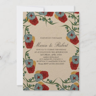 Convite Tema de casamento mexicano com folhagem de videira