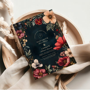 Convite Tema de Casamento Romance Escuro