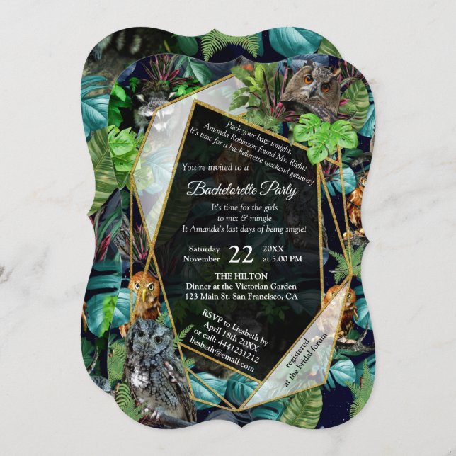 Convite Tema de celebração de festas ao vivo da noite (Frente/Verso)