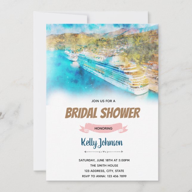 Convite tema de chá de casamento de cruzeiro (Frente)