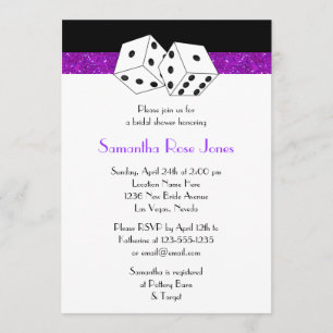 Convite Tema De Chá de panela Roxo De Casamento Em Las Ve