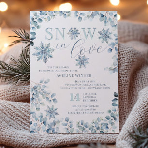 Convite Tema de Chuva de Neve no Amor para Chá de Noiva de