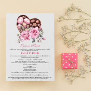 Convite Tema de Chuva de Noiva Doce Amor de São Valentão