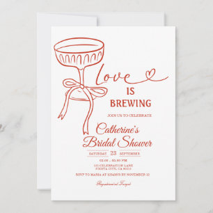 Convite Tema de Chuveiro de Noiva White Martini Love Is Br