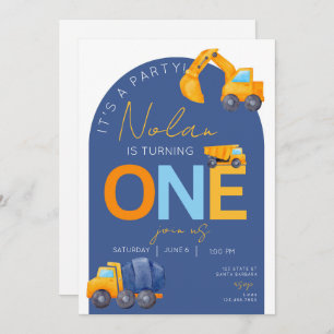 Convite Tema de Construção Primeiro Aniversário