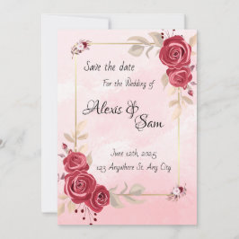 Convite Tema de cor grená