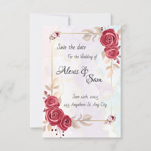 Convite Tema de cor marrom em cores abstratas (Frente)