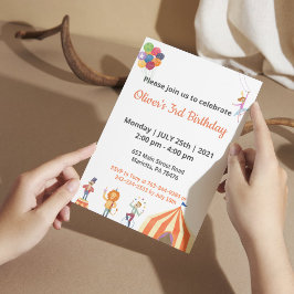 Convite Tema de Desenho Infantil Elegante para Aniversário