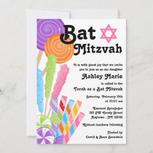 Convite Tema de Doces Bat Mitzvah