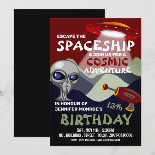 Convite Tema de espaçamento de alienígena, Sala de Fuga, F
