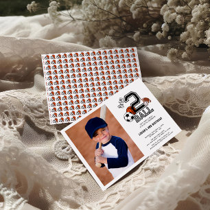 Convite Tema de esportes Born 2 Ball Festa de 2 anos de me