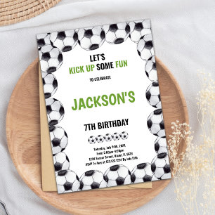 Convite Tema de Esportes de Campo Verde Moderno para Crian