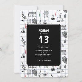 Convite Tema de Festa de aniversário Cientista de Química