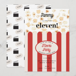 Convite Tema de Festa de aniversário do Popcorn Movie Part