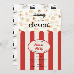Convite Tema de Festa de aniversário do Popcorn Movie Part