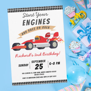Convite Tema de festa de aniversário infantil de carros de