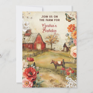 Convite Tema de festa de fazenda rural