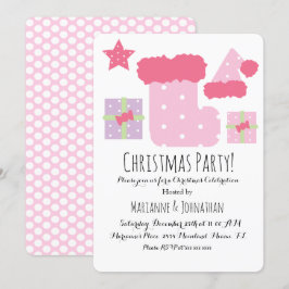 Convite Tema de Festa de Natal Mistura Rosa