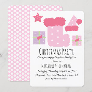 Convite Tema de Festa de Natal Mistura Rosa