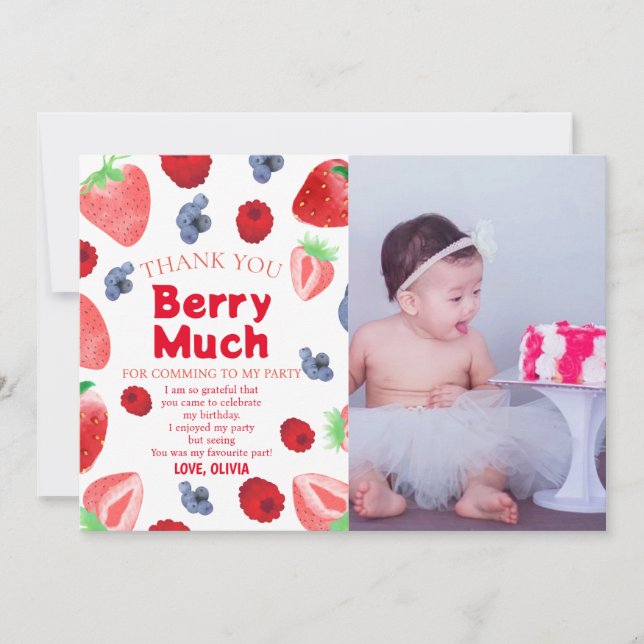 Convite Tema de frutas para 1º aniversário  (Frente)