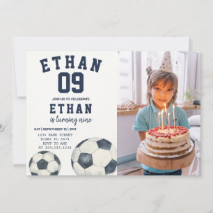 Convite Tema de futebol imprimível Convidar com foto