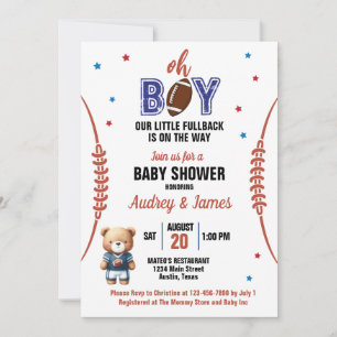 Convite Tema de Futebol Oh Boy Baby Shower