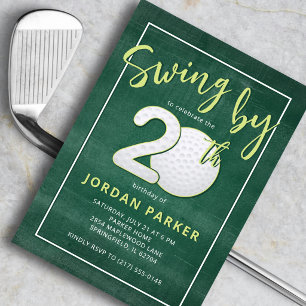 Convite Tema de Golfe Balanço pelos 20 Anos de Idade Elega