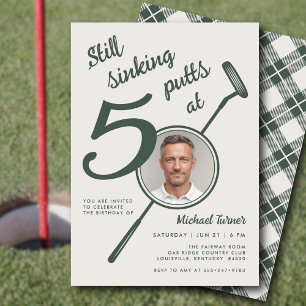 Convite Tema de golfe de 50 anos de idade adulto putter fo