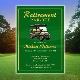 Convite Tema de Golfe Elegante da aposentadoria Carrinho V