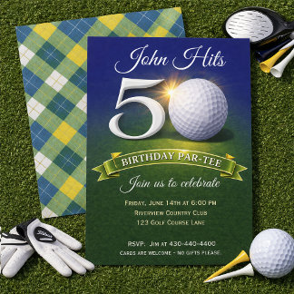 Convite Tema de golfe para 50º aniversário