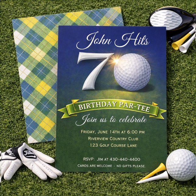 Convite Tema de golfe para 70º aniversário (Criador carregado)