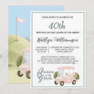 Convite Tema de Golfe para Aniversário de 40 Anos