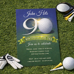 Convite Tema de Golfe para Aniversário de 90 anos